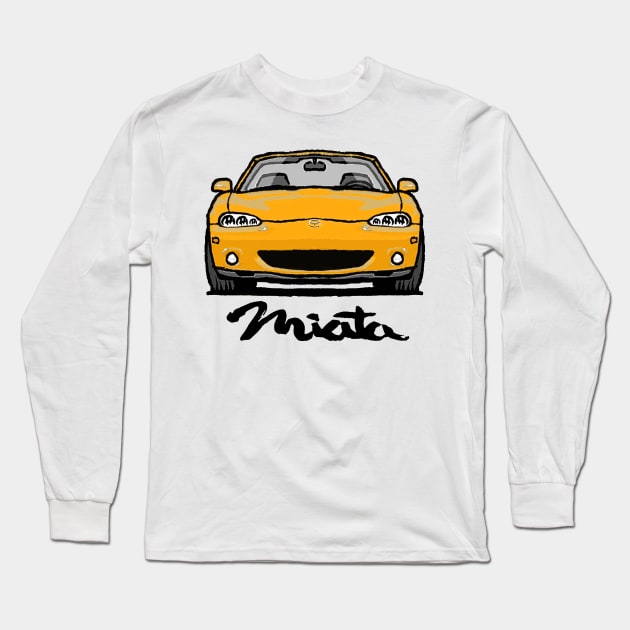 MX5 Miata NB2 Yellow Long Sleeve T-Shirt by Woreth